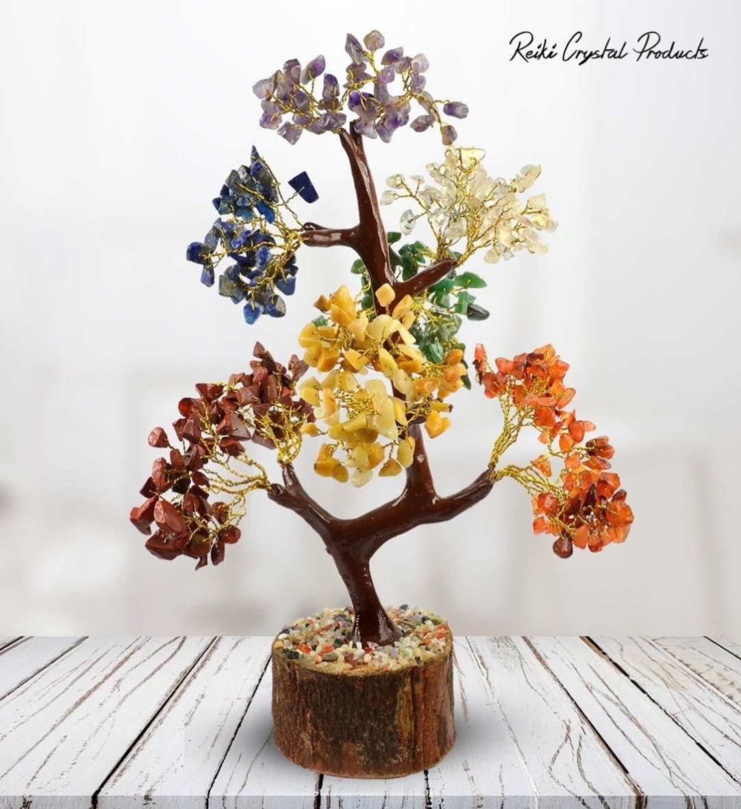 7 Chakra Natural Gemstone Crystal Tree .