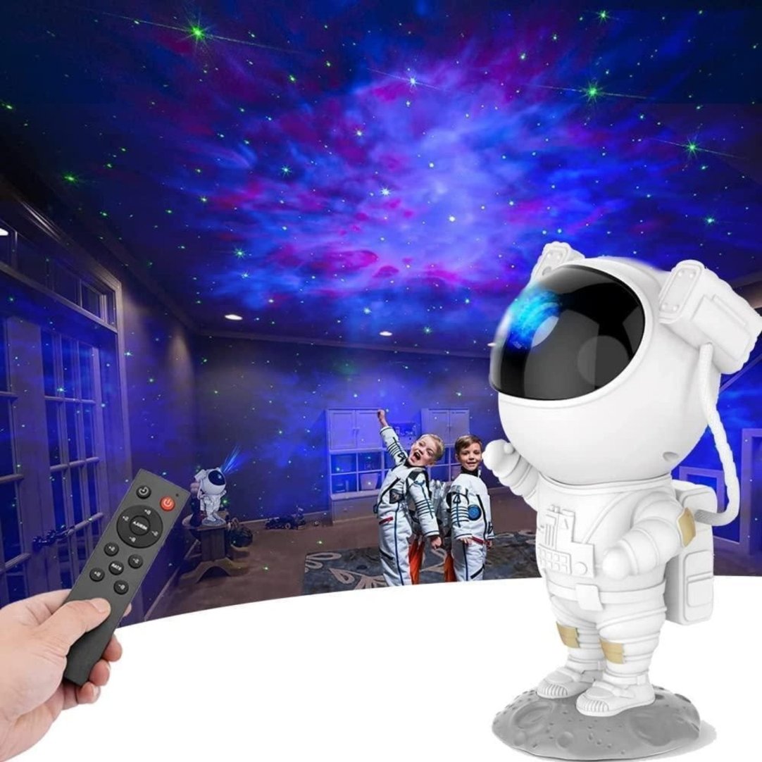 Astronaut Galaxy Projector - 360 Magnetic Head Rotation, Remote Control .