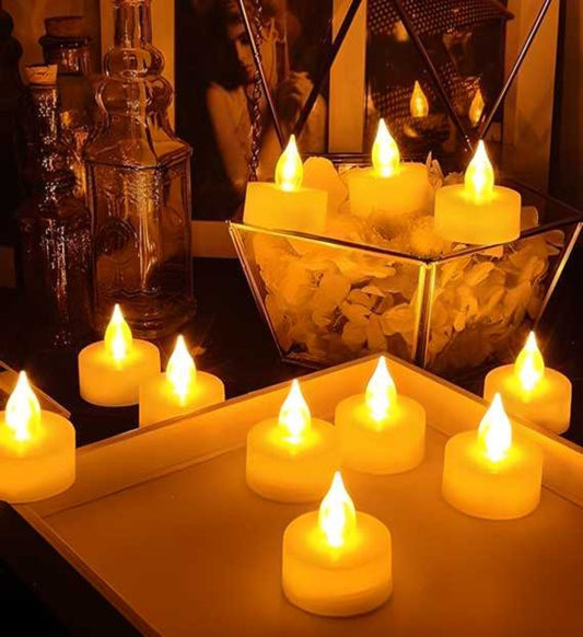 Battery Operated LED Candle Diya Decorative Lights Pack of 12 .