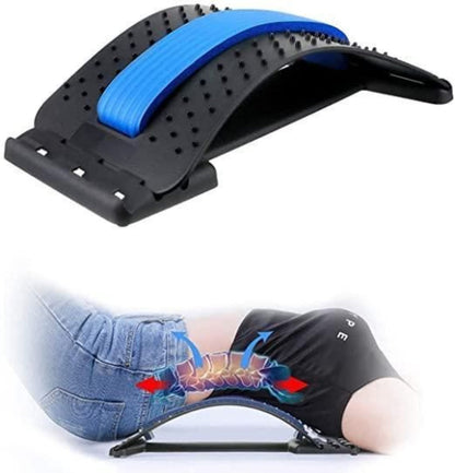Multi-Level Back Stretcher Posture Corrector Device for Back Pain Relief with Back Support . Mate Magic Back Stretching Massage (Blue)