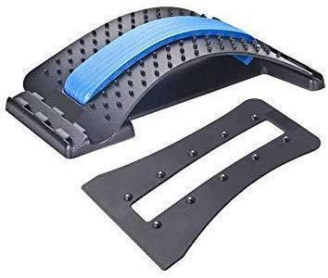 Multi-Level Back Stretcher Posture Corrector Device for Back Pain Relief with Back Support . Mate Magic Back Stretching Massage (Blue)