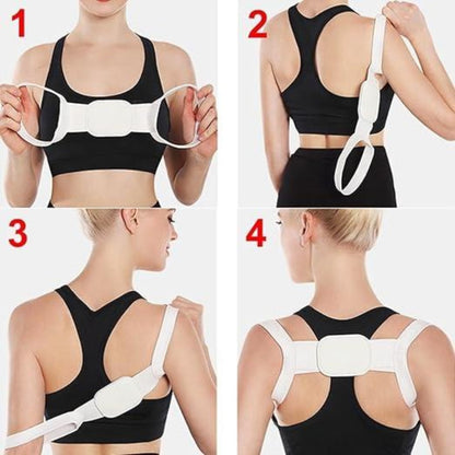 Shoulder & Back Straightener Elastic Spine Support Posture Corrector Belt .