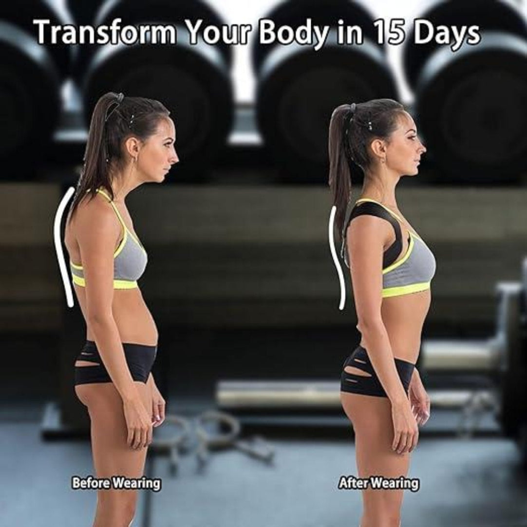 Shoulder & Back Straightener Elastic Spine Support Posture Corrector Belt .