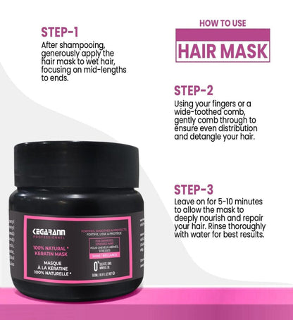 Ultra Repairing Hair Mask with Keratin for Damaged and Stressed Hair (Buy One Get One Free ))