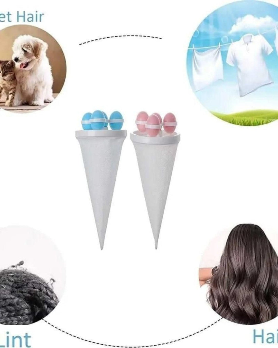Washing Machine Floating Lint Mesh Bag Net Hair Filter Remover Net Buy One Get One Free)