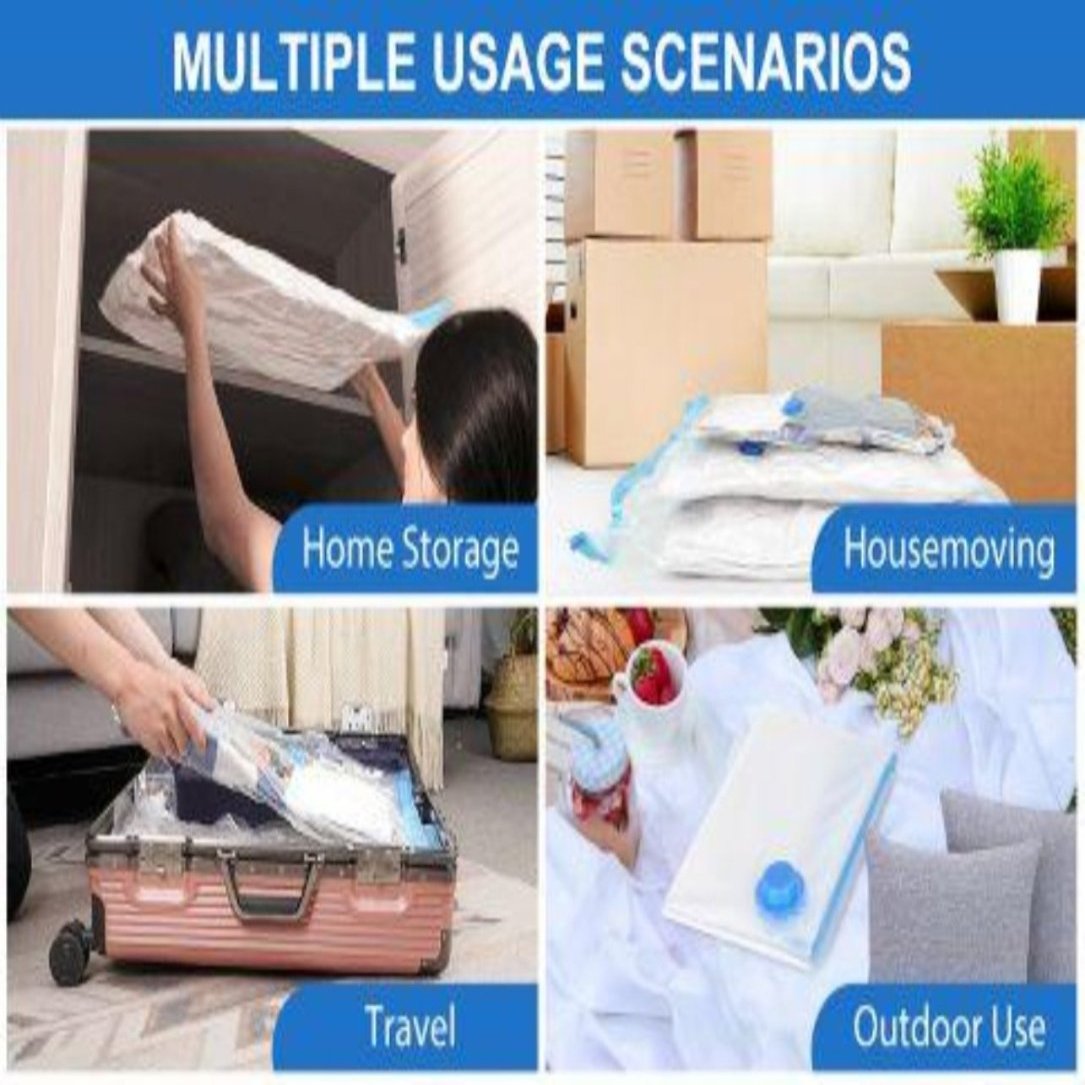 Reusable Vacuum Storage Space Saver Bags (Pack of 4) with pump .