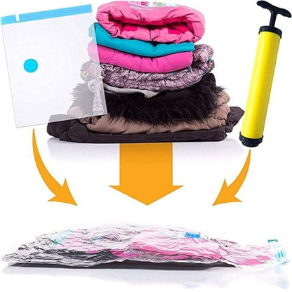 Reusable Vacuum Storage Space Saver Bags (Pack of 4) with pump .