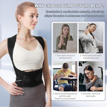 Adjustable Back Posture Corrector/ Slouching Relieve Pain Belt Women Men .