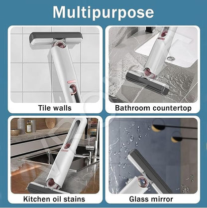 Multifunctional cleaning tool used on tile walls, bathroom countertop, kitchen oil stains, and glass mirror.