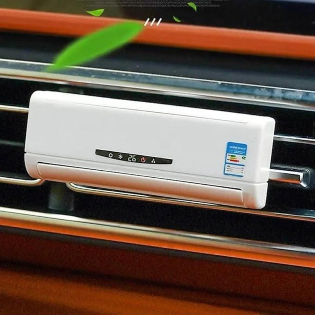 Car air conditioner mounted on a car's interior grille