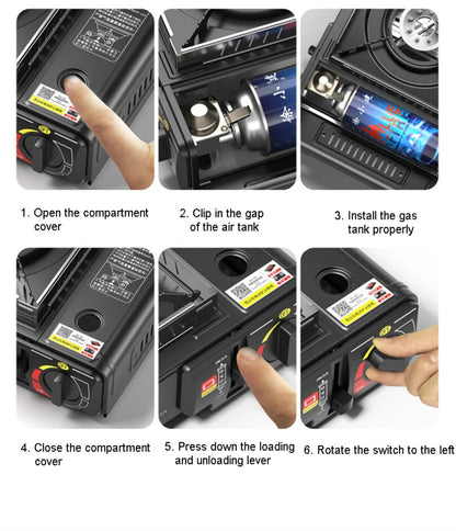 Step-by-step guide on how to use a gas tank for a camping stove.