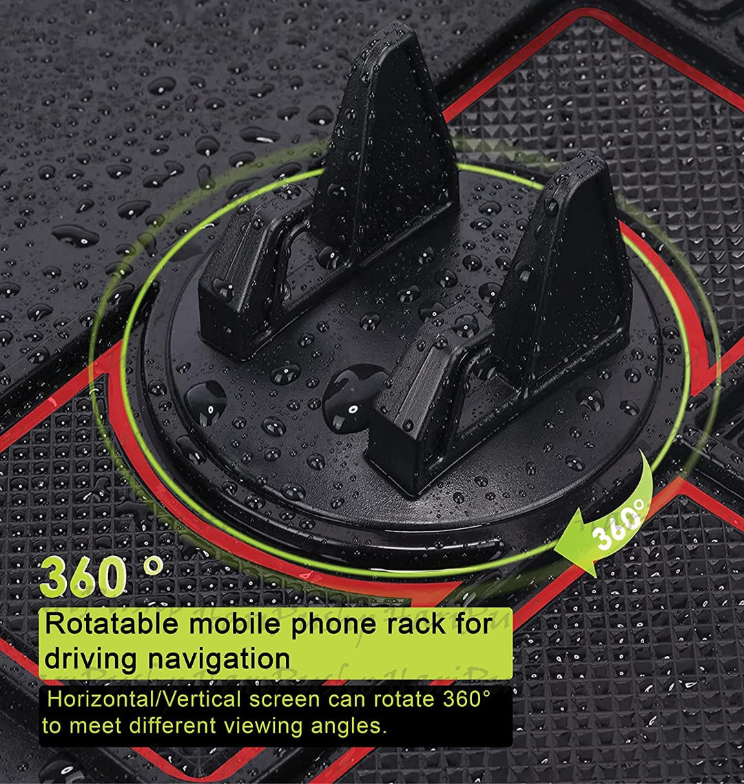 Rotatable phone holder with 360-degree rotation on a textured surface
