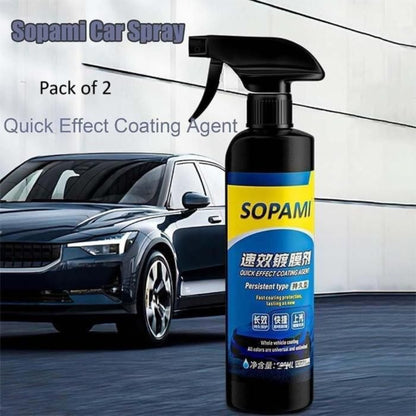 Sopami car spray bottle with a car in the background