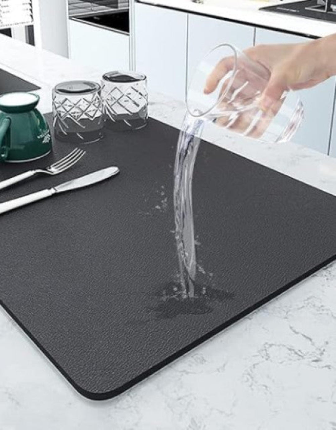 Drying mat for Kitchen, Water Absorbent Mat ( Buy One Get One Free ) .