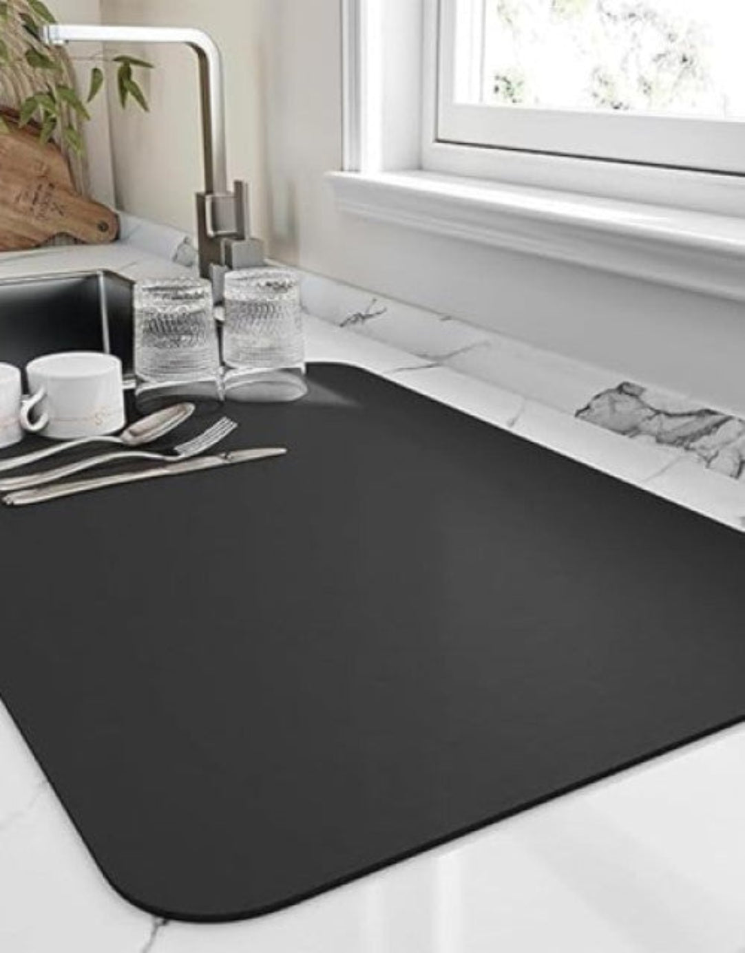 Drying mat for Kitchen, Water Absorbent Mat ( Buy One Get One Free ) .