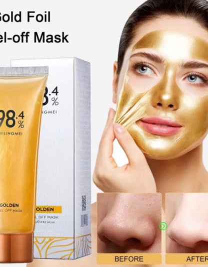 Gold Foil Peel-Off Mask Beilingmei Gold Face Mask for wrinkles ( Buy One Get One Free )