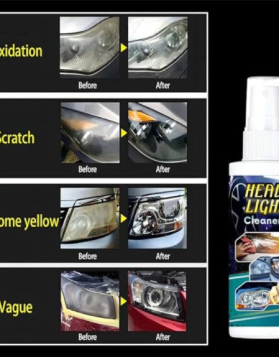 Headlight Lens Cleaner, Restorer, Shiner, for Vehicles Automobile Car & Bike Headlight Lens and Glass Restorer Cleaner ( Buy One Get ONE fREE )