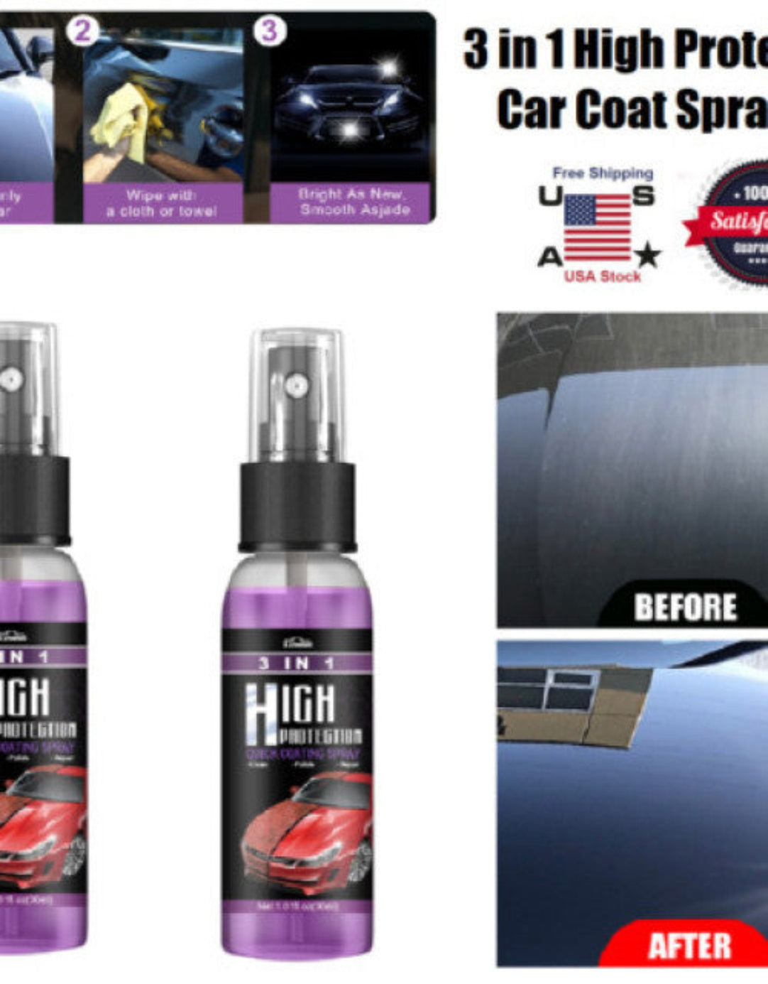 Powerful Car Coating Spray ( Buy Two Get One Free ) .