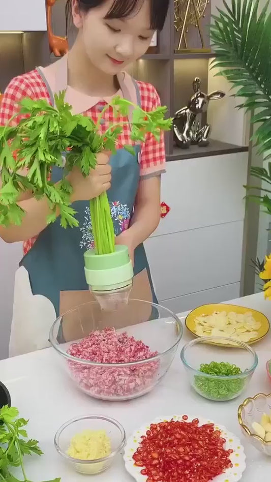 4 in 1 Portable Electric Vegetable Cutter Set .