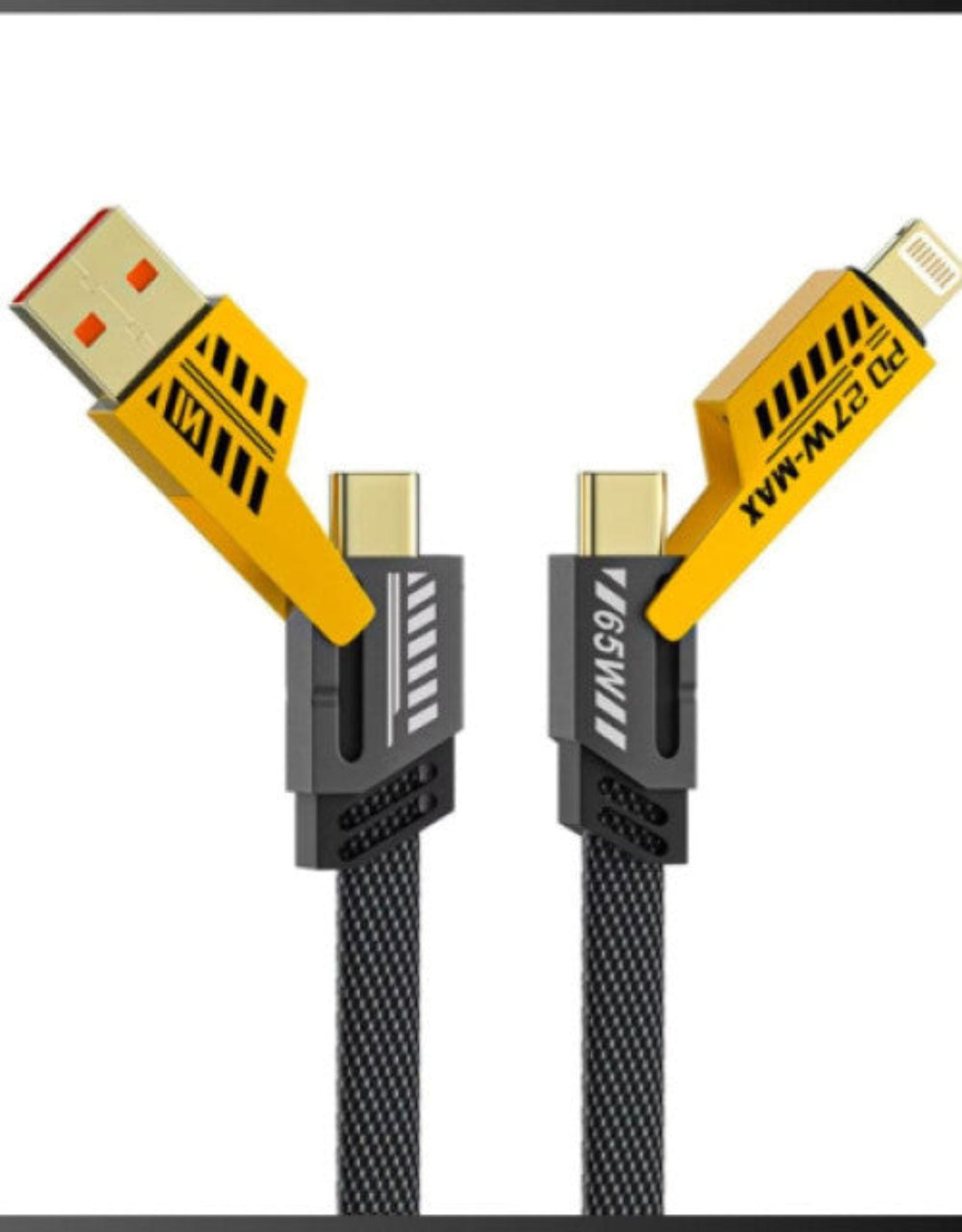 Two HDMI cables with different connectors on a white background